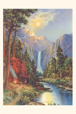 Vintage Journal Camping by a Mountain Stream