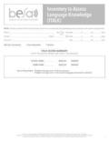 Bilingual English-Spanish Assessment? (BESA?): Inventory to Assess Language Knowledge (ITLAK)