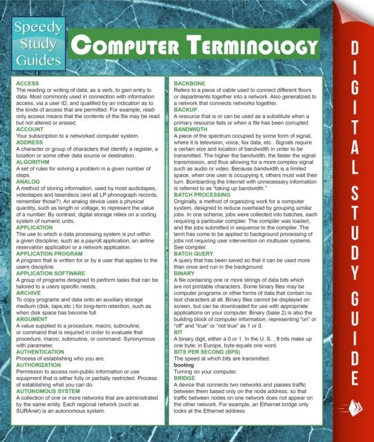 MDK Publishing - Computer Terminology (Speedy Study Guides), E-bok. Tillgänglighet: Lägg i varukorg