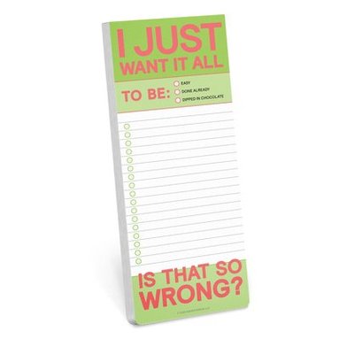 Knock Knock I Just Want It All Make-a-List Pad av Knock Knock