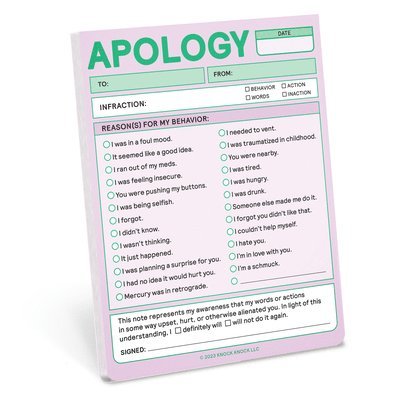Knock Knock - Knock Knock Apology Nifty Note (Pastel Version), Övrigt