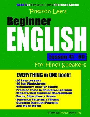 Matthew Preston, Kevin Lee - Preston Lee's Beginner English Lesson 41 - 60 For Hindi Speakers, Häftad