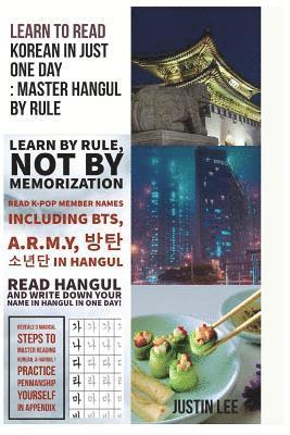 Justin Lee - Learn to read Korean in just one day: Master Hangul by rule: Penmanship practice and names of K-POP members, Häftad. Tillgänglighet: Lägg i varukorg