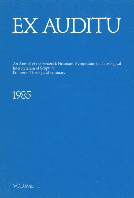 Thomas W Gillespie - Ex Auditu - Volume 01, E-bok