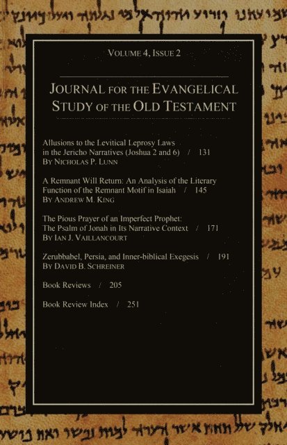 Stephen J. Andrews - Journal for the Evangelical Study of the Old Testament, 4.2, E-bok