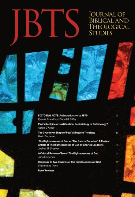 Ryan A. Brandt, Daniel S. Diffey - Journal of Biblical and Theological Studies, E-bok