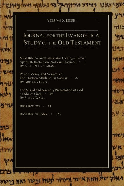 Stephen J. Andrews - Journal for the Evangelical Study of the Old Testament, 5.1, E-bok