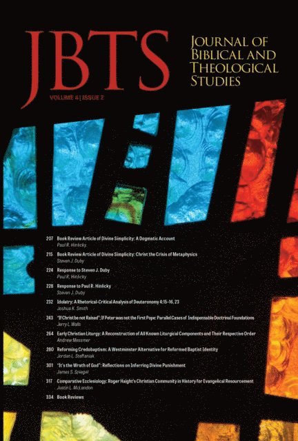 Justin McLendon, Ryan A. Brandt, Daniel S. Diffey - Journal of Biblical and Theological Studies, Issue 4.2, E-bok