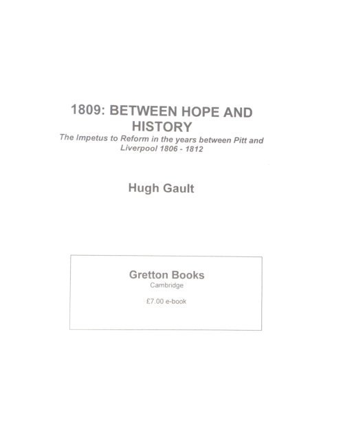 Hugh Gault - 1809: Between hope and history, E-bok