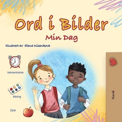 Kidkiddos Books - Words in Pictures - My Day (Norwegian Children's Book), Häftad