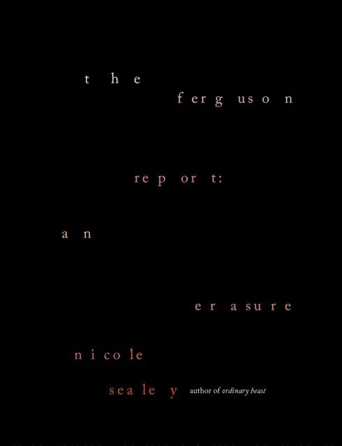 Nicole Sealey - Ferguson Report: An Erasure, E-bok