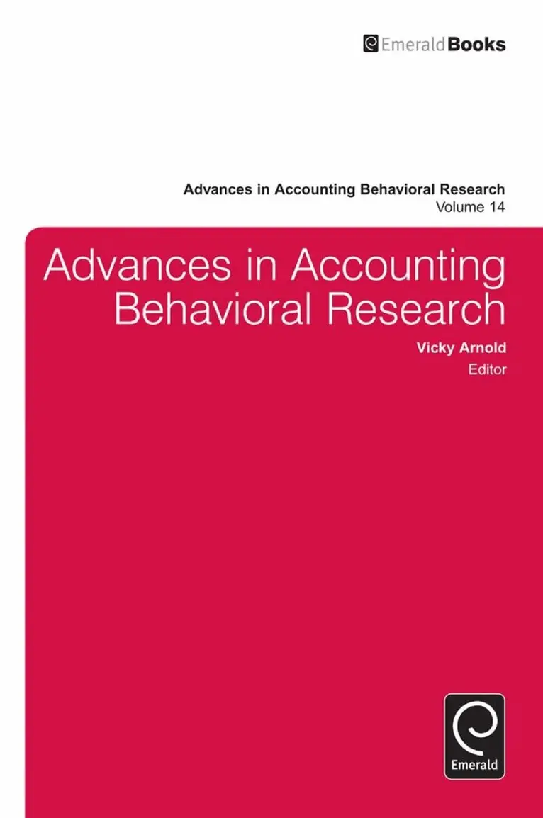 Vicky Arnold - Advances in Accounting Behavioral Research, Inbunden. Tillgänglighet: Lägg i varukorg