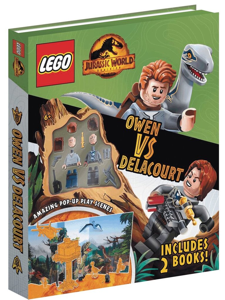 LEGO®, Buster Books - LEGO® Jurassic World™: Owen vs Delacourt (Includes Owen and Delacourt LEGO® minifigures, pop-up play scenes and 2 books), Inbunden. Tillgänglighet: Lägg i varukorg