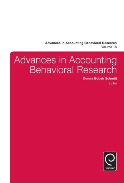 Donna Bobek Schmitt - Advances in Accounting Behavioral Research, E-bok. Tillgänglighet: Lägg i varukorg