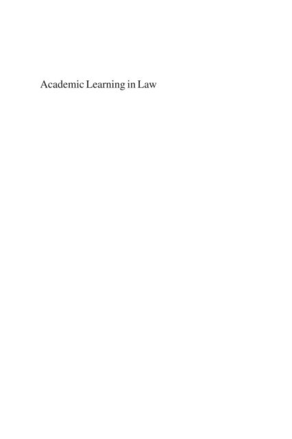Ubaldus de Vries, Bart van Klink - Academic Learning in Law, E-bok