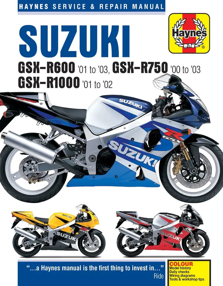 Suzuki GSX-R600 (01 - 03), GSX-R750 (00 - 03), GSX-R1000 (01 - 02) Haynes Repair Manual