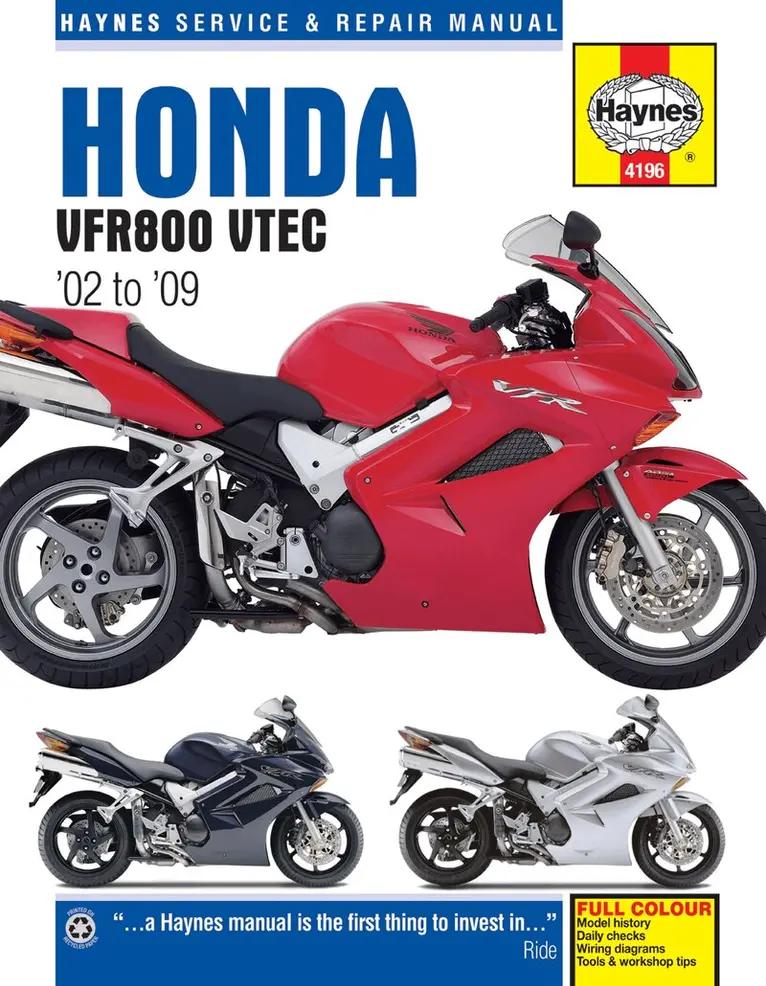 Honda VFR V-Tec V-Fours (02 - 09) Haynes Repair Manual