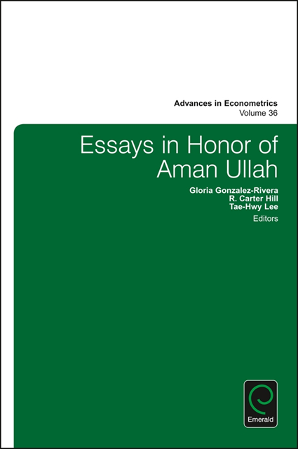Tae-Hwy Lee, Gloria Gonzalez-Rivera, R. Carter Hill - Essays in Honor of Aman Ullah, E-bok