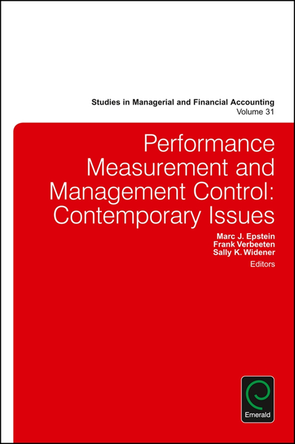 Sally K. Widener, Frank Verbeeten, Marc J. Epstein - Performance Measurement and Management Control, E-bok