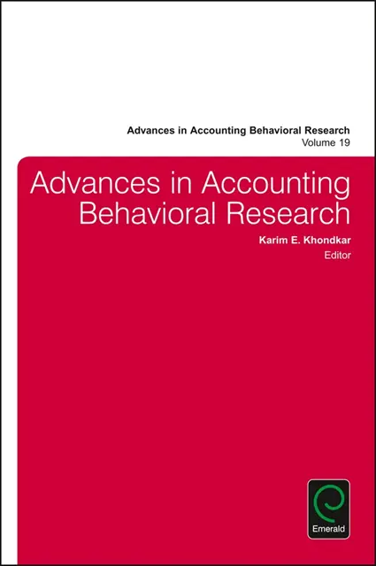 Khondkar E. Karim - Advances in Accounting Behavioral Research, E-bok. Tillgänglighet: Lägg i varukorg
