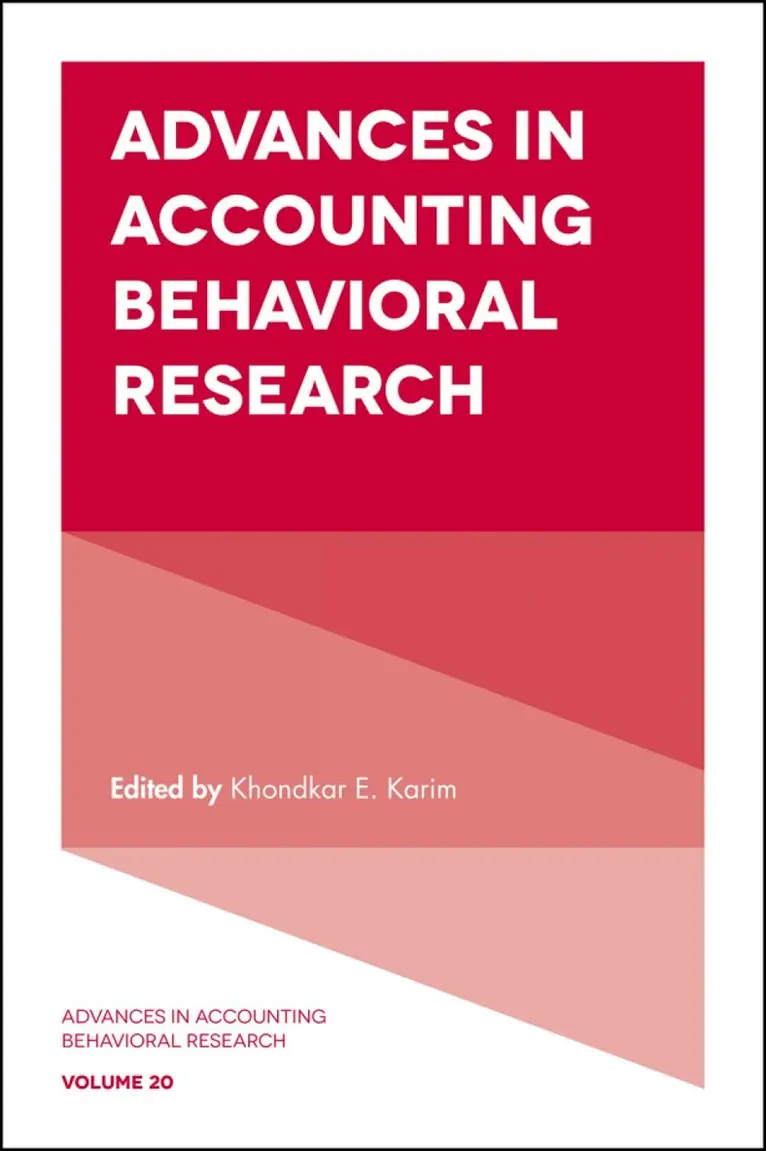 Khondkar E. Karim - Advances in Accounting Behavioral Research, Inbunden. Tillgänglighet: Lägg i varukorg