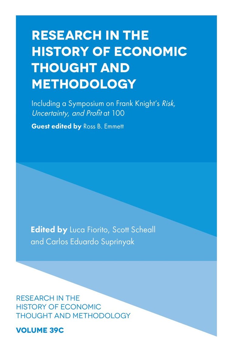 Luca Fiorito, Scott Scheall, Carlos Eduardo Suprinyak - Research in the History of Economic Thought and Methodology, Inbunden