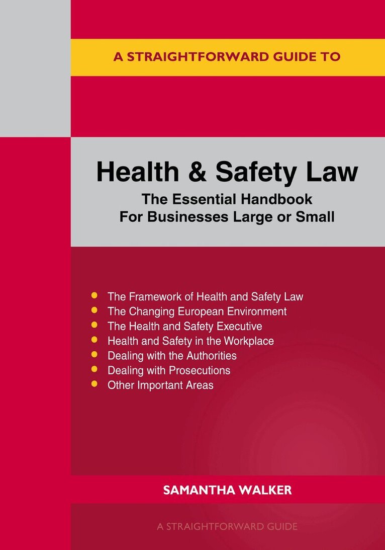 Samantha Walker - Straightforward Guide to Health and Safety, Häftad. Tillgänglighet: Lägg i varukorg