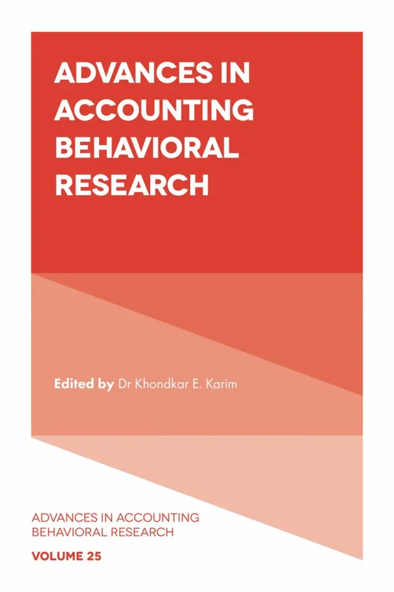 Khondkar E. Karim - Advances in Accounting Behavioral Research, Inbunden. Tillgänglighet: Lägg i varukorg