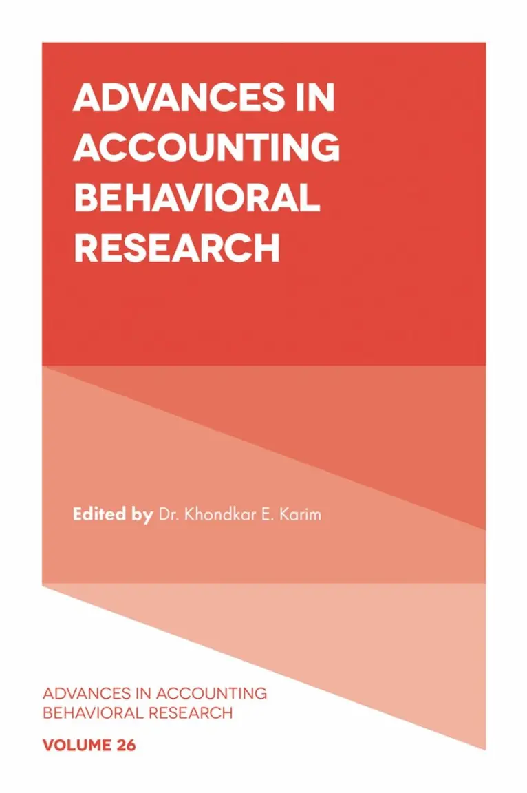 Khondkar E. Karim - Advances in Accounting Behavioral Research, Inbunden. Tillgänglighet: Lägg i varukorg