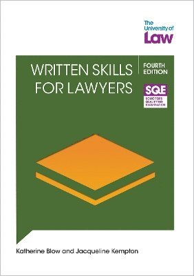 Katharine Blow - SQE2 - Written Skills for Lawyers 4e, Häftad. Tillgänglighet: Lägg i varukorg