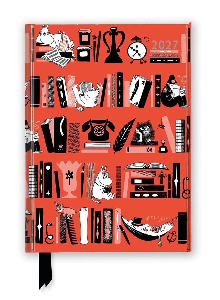 Tree Flame - Moomin Bookshelves 2027 Luxury Diary Planner - Page to View with Notes, Inbunden