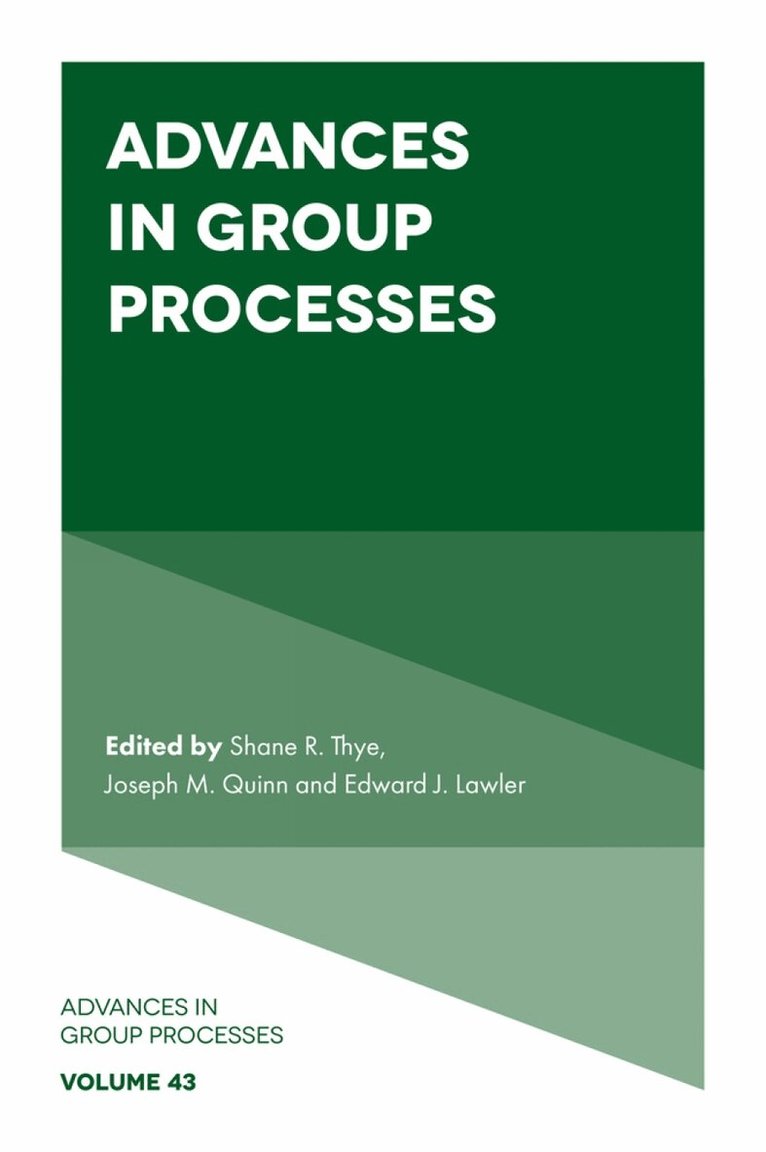 Shane R. Thye, Joseph M. Quinn, Edward J. Lawler - Advances in Group Processes, Inbunden. Tillgänglighet: Kommande