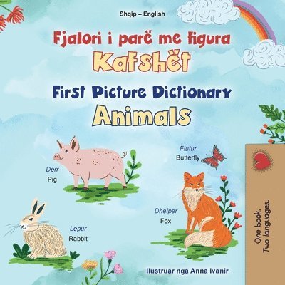 Kidkiddos Books - First Picture Dictionary - Animals (Albanian English Bilingual Children's Book), Häftad