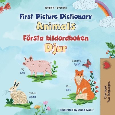 Kidkiddos Books - First Picture Dictionary - Animals (English Swedish Bilingual Children's Book), Häftad