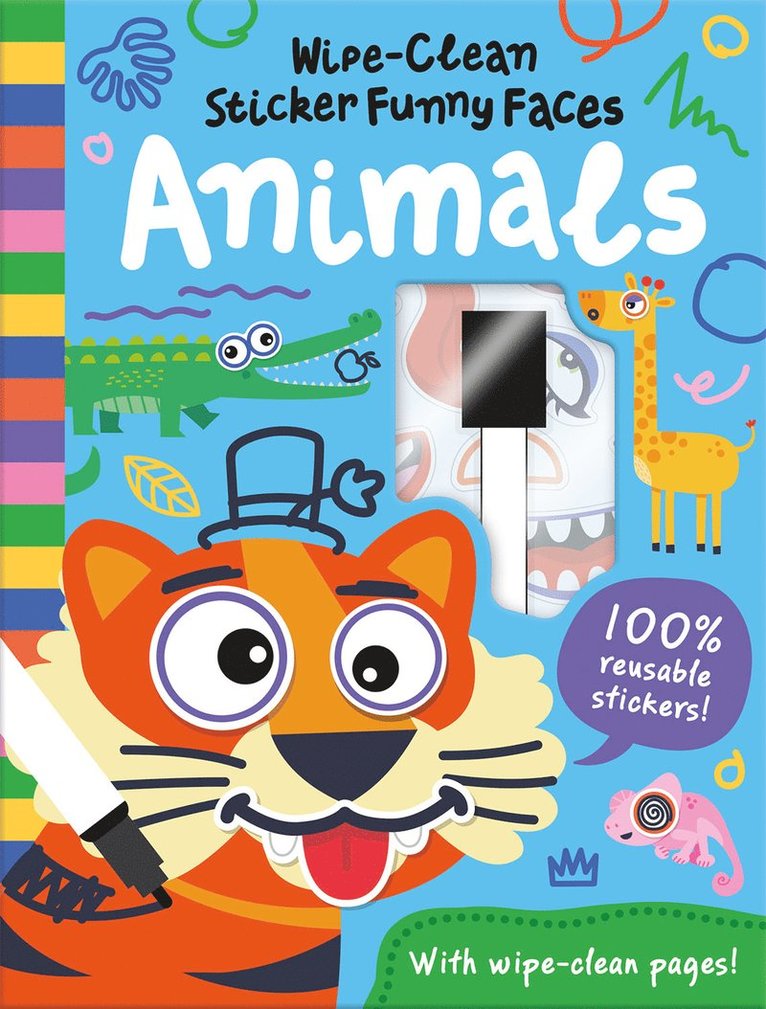 Rob Abbott - Wipe-Clean Sticker Funny Faces Animals, Inbunden