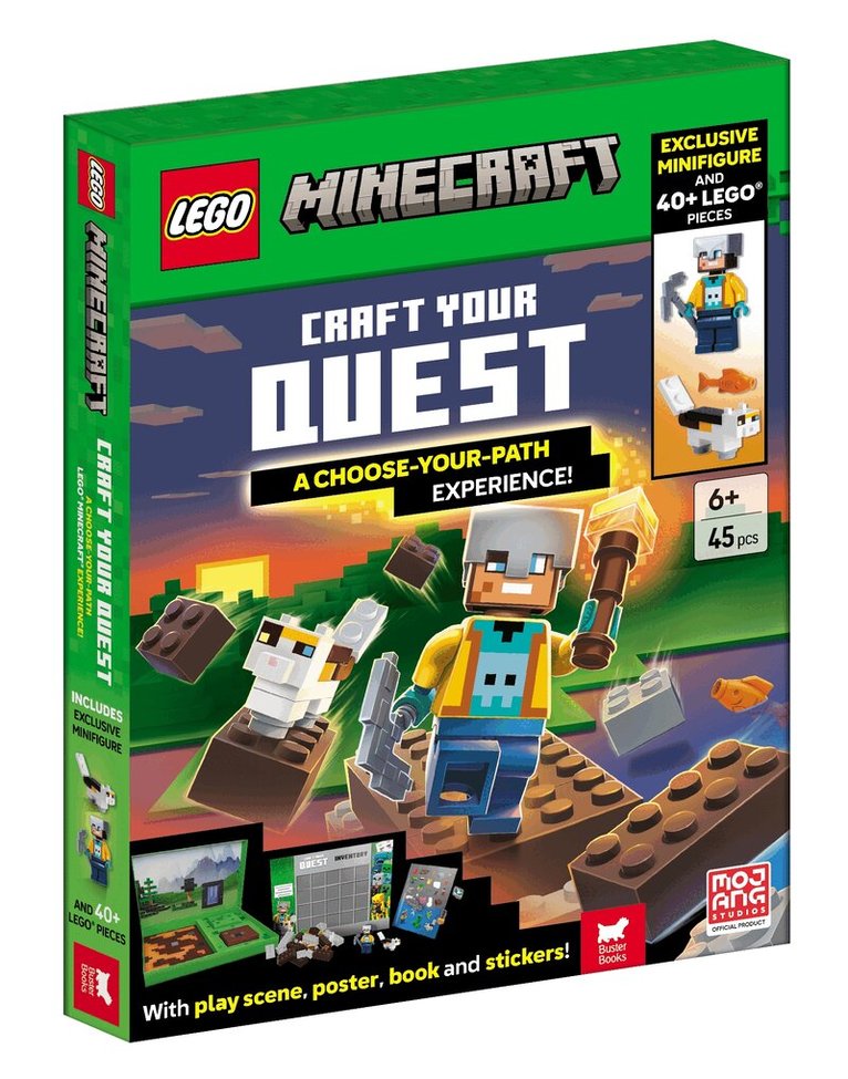 LEGO®, Buster Books - LEGO®  Minecraft™: Craft Your Quest – A Choose-Your-Path Experience (with exclusive minifigure, LEGO pieces, play scene, poster, book and stickers), Inbunden