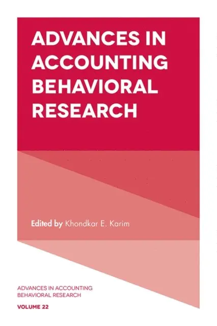 Khondkar E. Karim - Advances in Accounting Behavioral Research, E-bok. Tillgänglighet: Lägg i varukorg