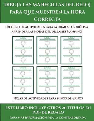 James Manning - Hojas de actividades para ninos de 4 anos (Dibuja las manecillas del reloj para que muestren la hora correcta), Häftad. Tillgänglighet: Lägg i varukorg