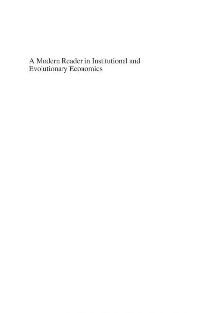 Geoffrey M. Hodgson - Modern Reader in Institutional and Evolutionary Economics, E-bok
