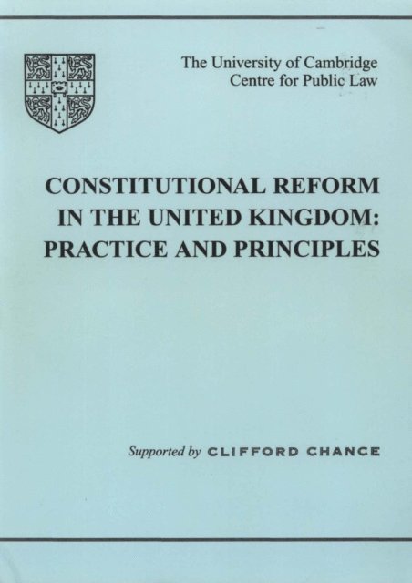 Jack Beatson - Constitutional Reform in the United Kingdom, E-bok