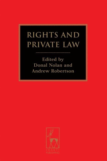 Donal Nolan, Andrew Robertson, Donal Nolan, Andrew Robertson - Rights and Private Law, E-bok