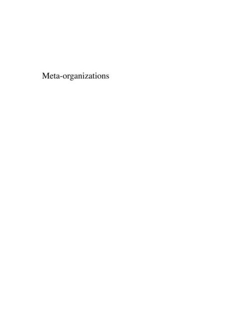 Nils Brunsson, Goran Ahrne - Meta-organizations, E-bok
