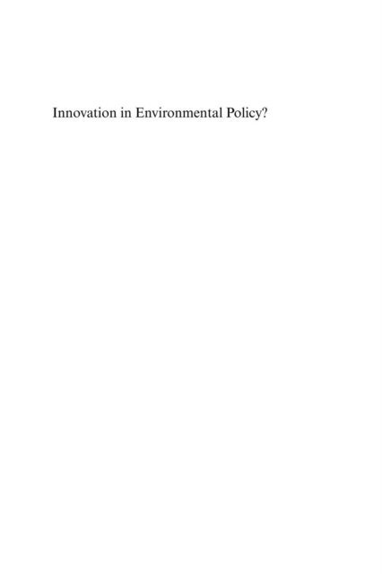 Andrea Lenschow, Andrew J. Jordan - Innovation in Environmental Policy?, E-bok
