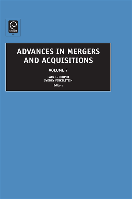 Cary L. Cooper, Sydney Finkelstein - Advances in Mergers and Acquisitions, E-bok