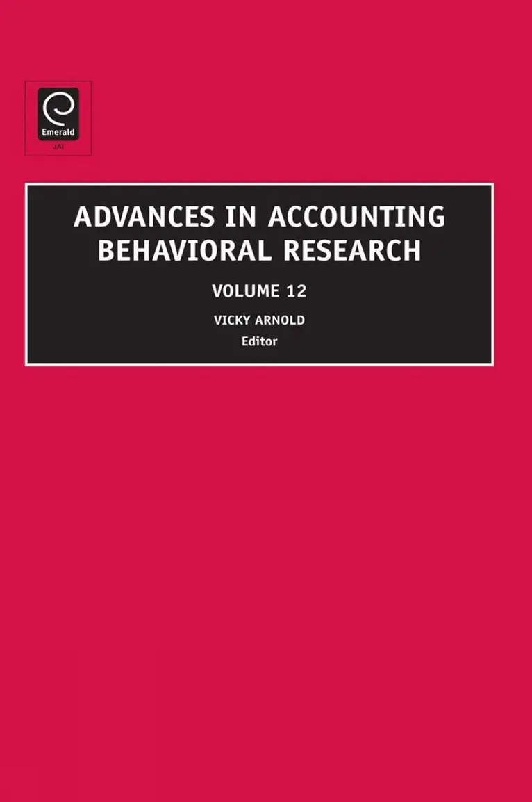 Vicky Arnold - Advances in Accounting Behavioral Research, Inbunden. Tillgänglighet: Lägg i varukorg