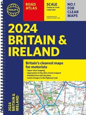 Philip's Maps - 2024 Philip's Road Atlas Britain and Ireland : Spiral A4, Övrigt