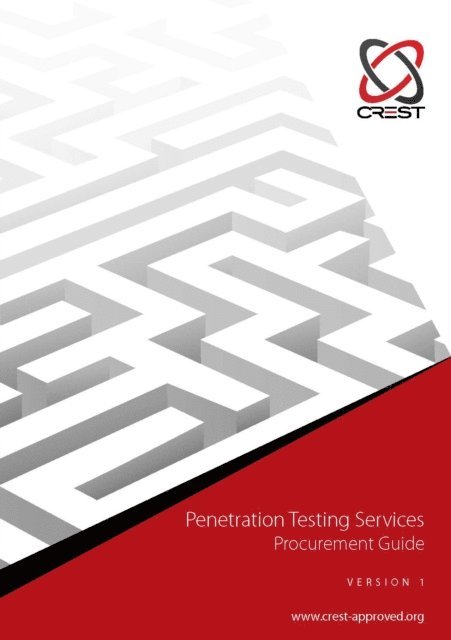 CREST - Penetration Testing Services Procurement Guide, E-bok