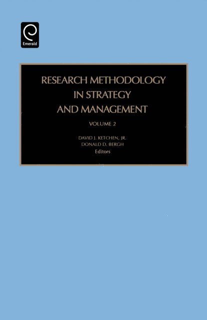 Donald D. Bergh, Jr. Ketchen, David J. - Research Methodology in Strategy and Management, E-bok