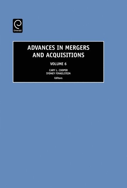 Sydney Finkelstein, Cary L. Cooper - Advances in Mergers and Acquisitions, E-bok