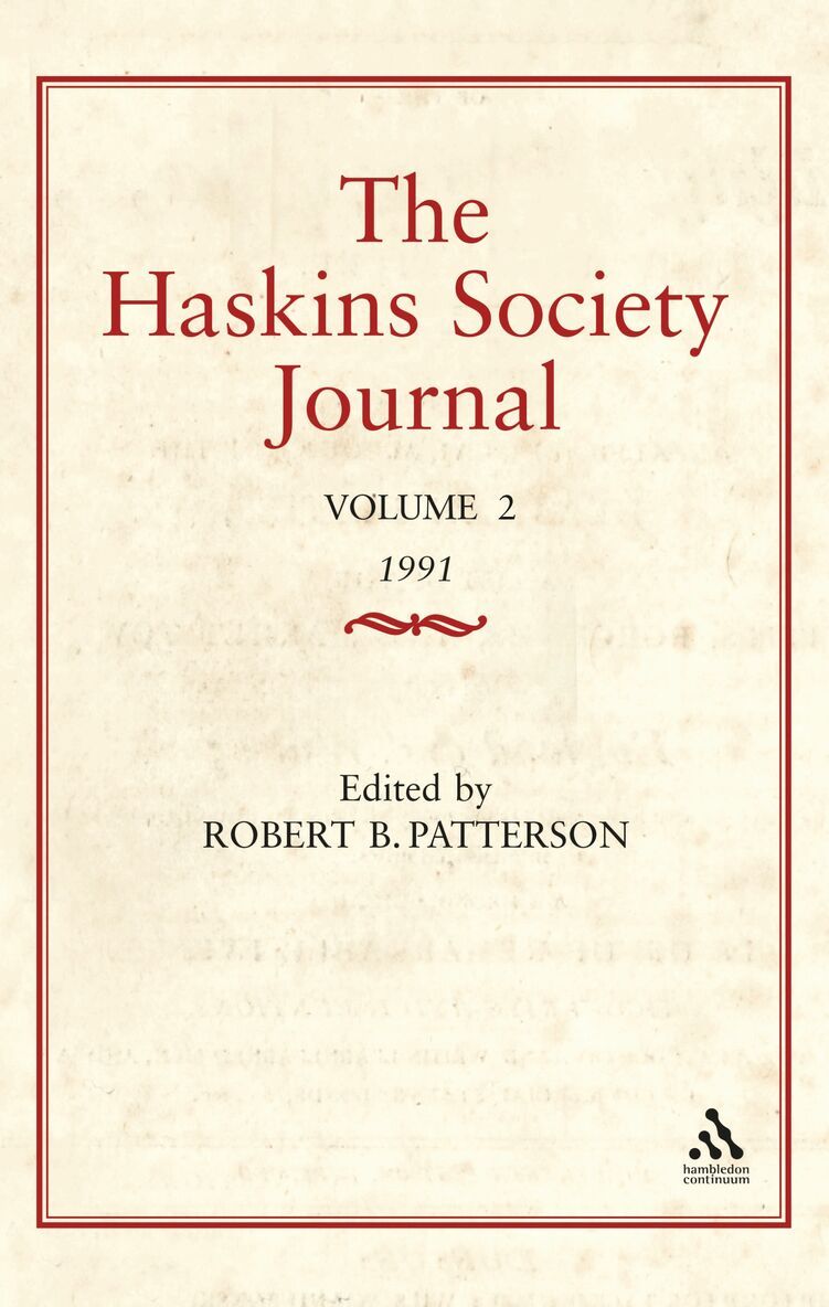 Robert Patterson - Haskins Society Journal Studies in Medieval History, Inbunden